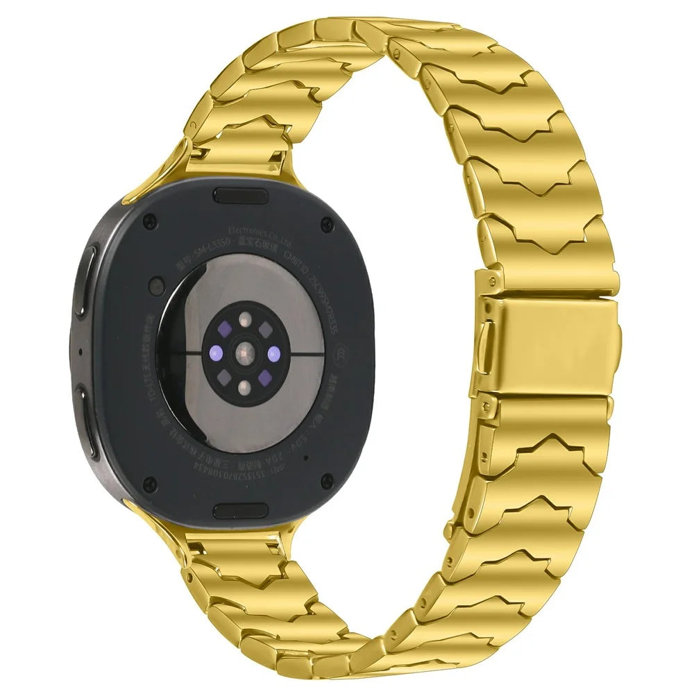 Bat Design Electroplate Color Watch Strap for Samsung Galaxy Watch8 44mm / 40mm / 8 Classic 46mm Stainless Steel Adjustable Band with Folding Clasp - Gold - 1