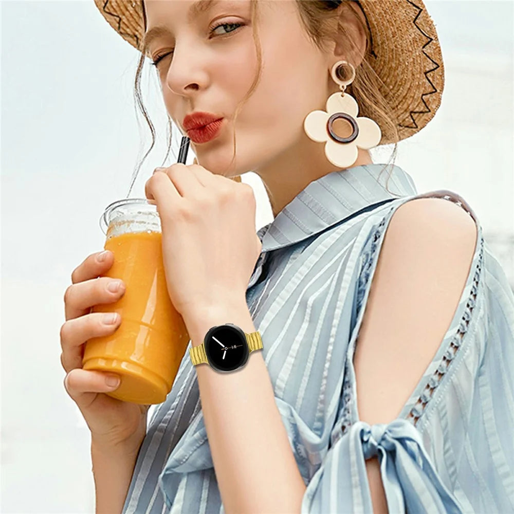 Bat Design Electroplate Color Watch Strap for Samsung Galaxy Watch8 44mm / 40mm / 8 Classic 46mm Stainless Steel Adjustable Band with Folding Clasp - Gold - 5