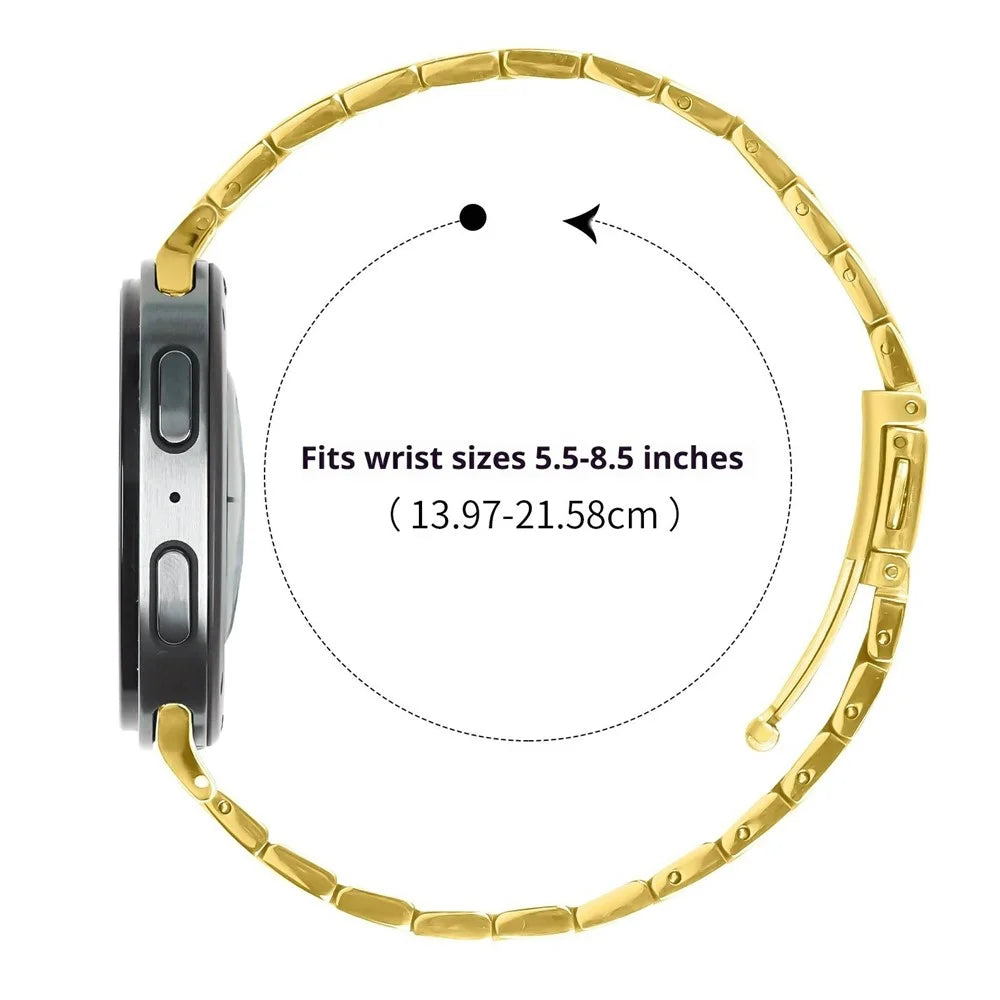 Bat Design Electroplate Color Watch Strap for Samsung Galaxy Watch8 44mm / 40mm / 8 Classic 46mm Stainless Steel Adjustable Band with Folding Clasp - Gold - 6