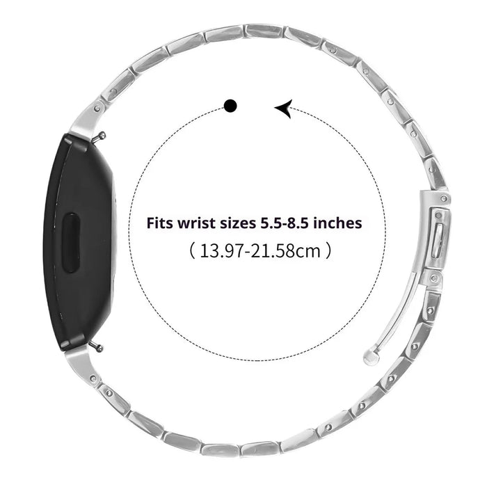 Bat Design Silver Watch Strap for Fitbit Inspire / Inspire 2 / Inspire HR Stainless Steel Adjustable Band with Folding Clasp - 6