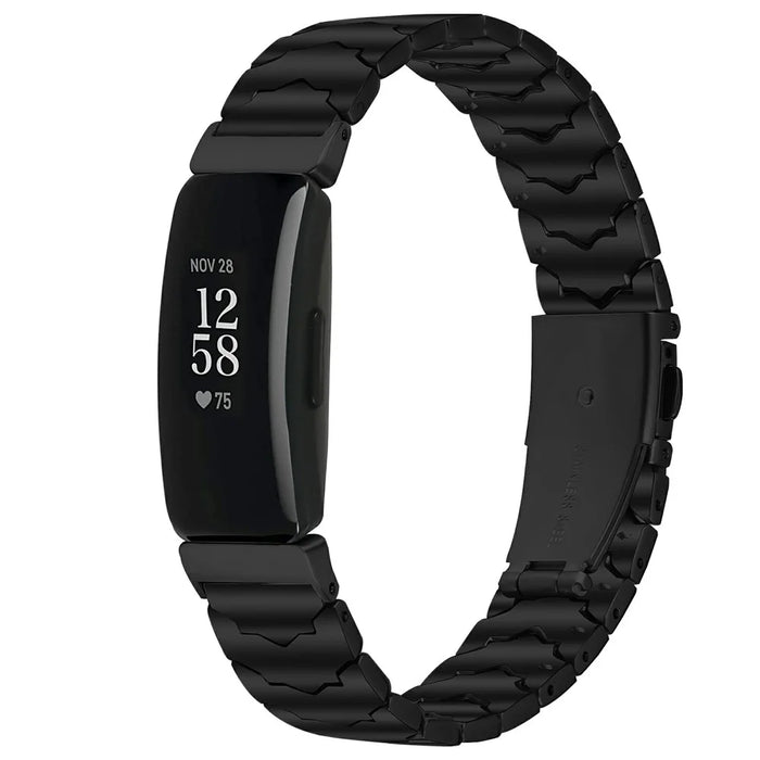 Bat Design Black Watch Strap for Fitbit Inspire / Inspire 2 / Inspire HR Stainless Steel Adjustable Band with Folding Clasp - 3