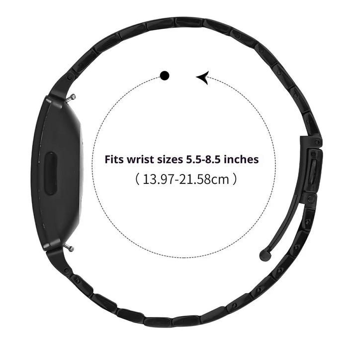 Bat Design Black Watch Strap for Fitbit Inspire / Inspire 2 / Inspire HR Stainless Steel Adjustable Band with Folding Clasp - 6