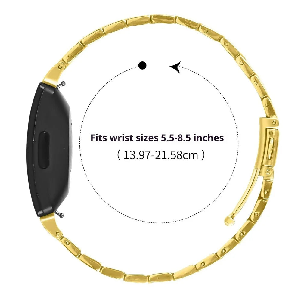 Bat Design Electroplate Color Watch Strap for Fitbit Inspire / Inspire 2 / Inspire HR Stainless Steel Adjustable Band with Folding Clasp - Gold - 6