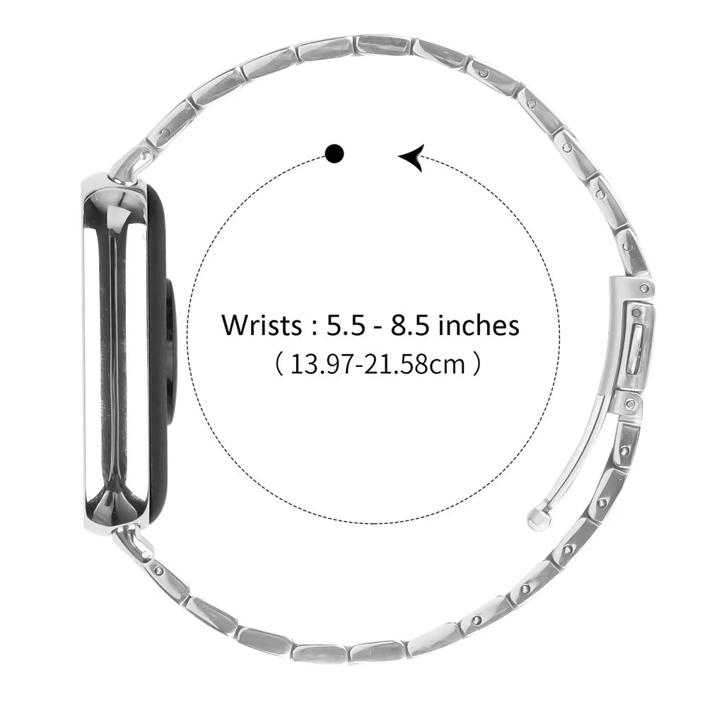 Bat Design Silver Watch Strap for Xiaomi Smart Band 10 Pro / 9 Pro / 8 Pro / Redmi Watch 6 / 5 / 4 Stainless Steel Adjustable Band with Folding Clasp - 5