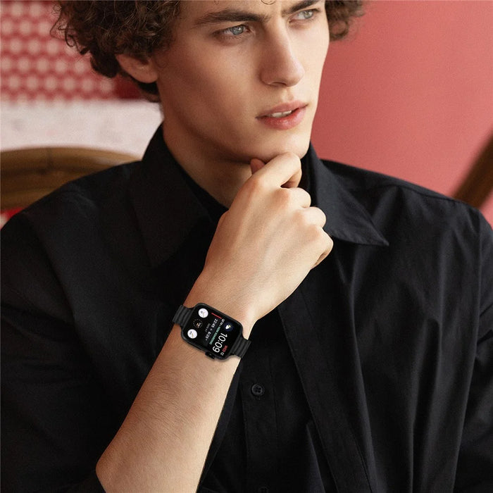 Bat Design Black Watch Strap for Apple Watch Series 11 10 42mm  /  9 8 7 41mm  /  SE3 SE2 SE 6 5 4 40mm  /  3 2 1 38mm Stainless Steel Adjustable Band with Folding Clasp - 3