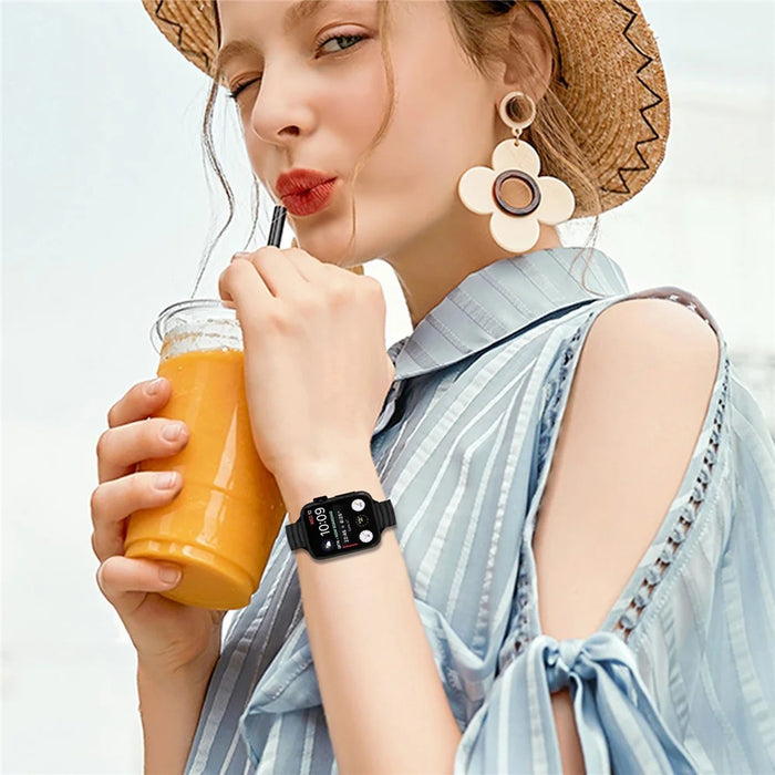 Bat Design Black Watch Strap for Apple Watch Series 11 10 42mm  /  9 8 7 41mm  /  SE3 SE2 SE 6 5 4 40mm  /  3 2 1 38mm Stainless Steel Adjustable Band with Folding Clasp - 4