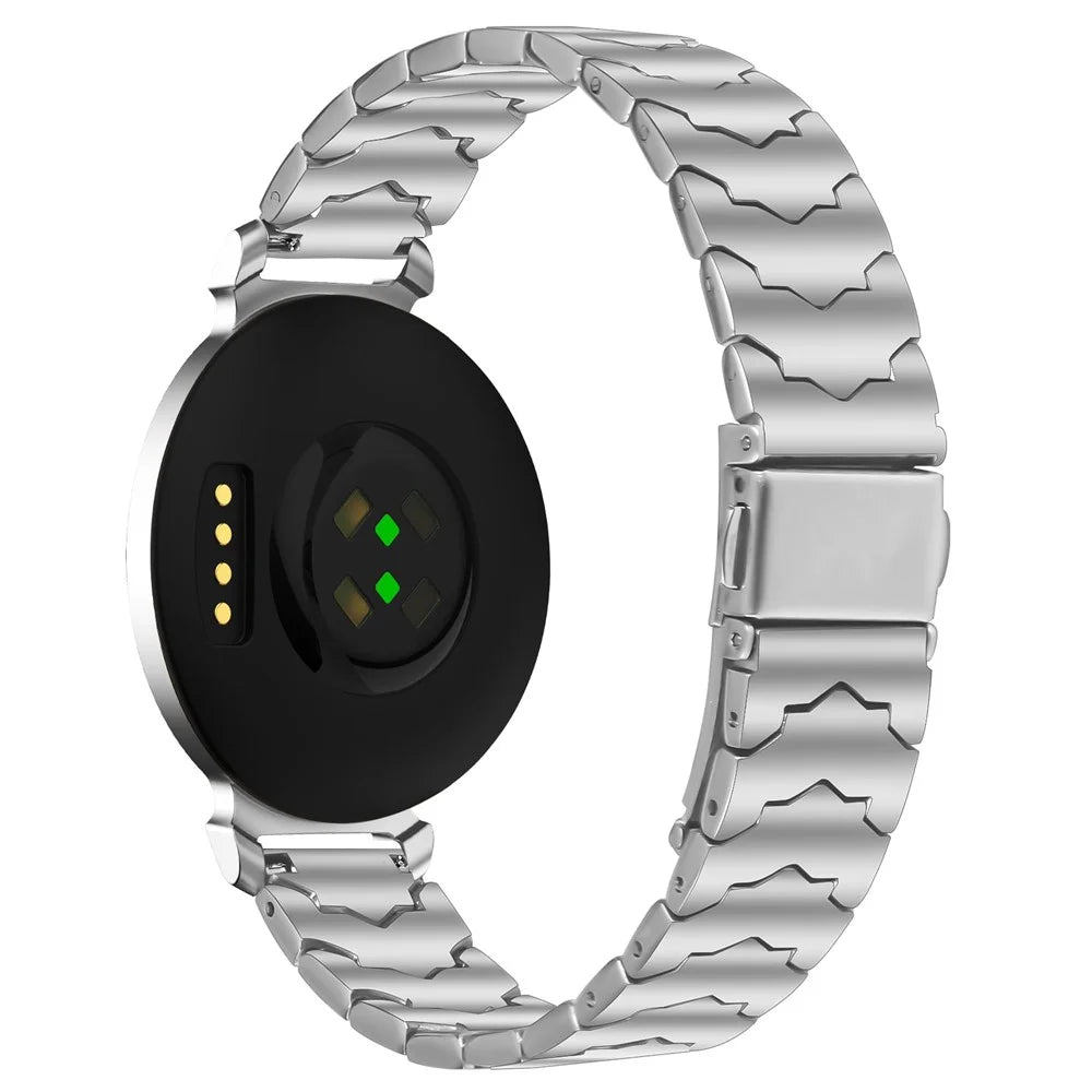 Bat Design Silver Watch Strap for Garmin Lily 2 Stainless Steel Adjustable Band with Folding Clasp - 1