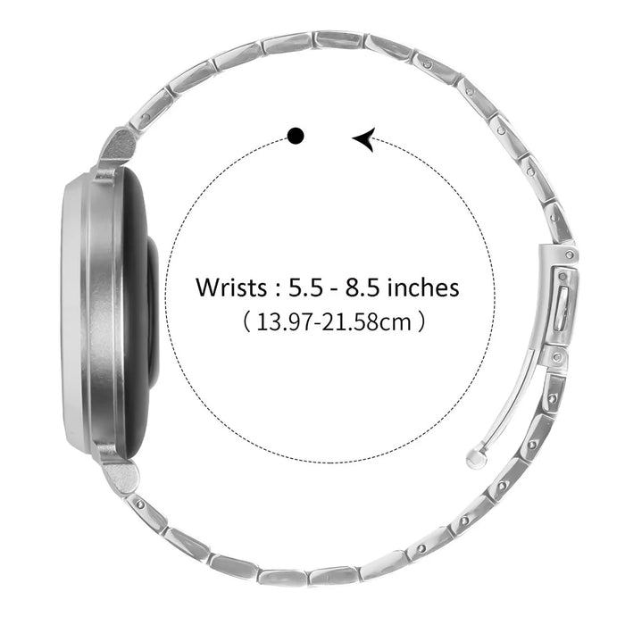 Bat Design Silver Watch Strap for Garmin Lily 2 Stainless Steel Adjustable Band with Folding Clasp - 5