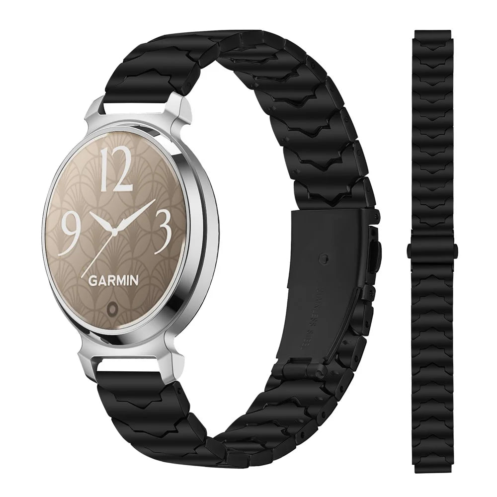 Bat Design Black Watch Strap for Garmin Lily 2 Stainless Steel Adjustable Band with Folding Clasp - 2