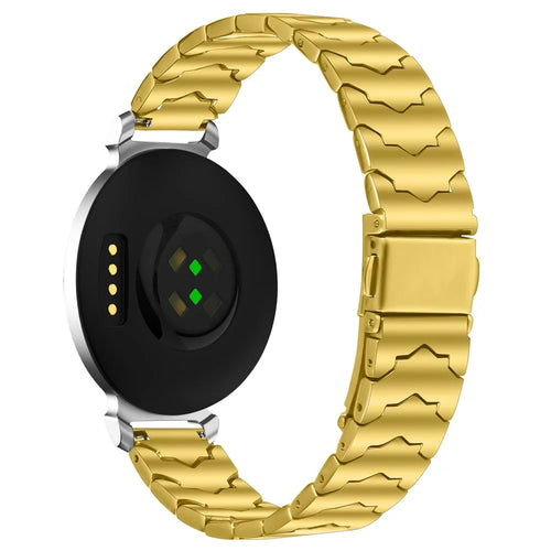 Bat Design Electroplate Color Watch Strap for Garmin Lily 2 Stainless Steel Adjustable Band with Folding Clasp - Gold - 1