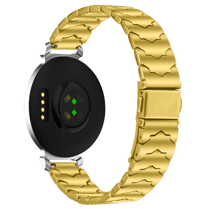Bat Design Electroplate Color Watch Strap for Garmin Lily 2 Stainless Steel Adjustable Band with Folding Clasp - Gold - 1