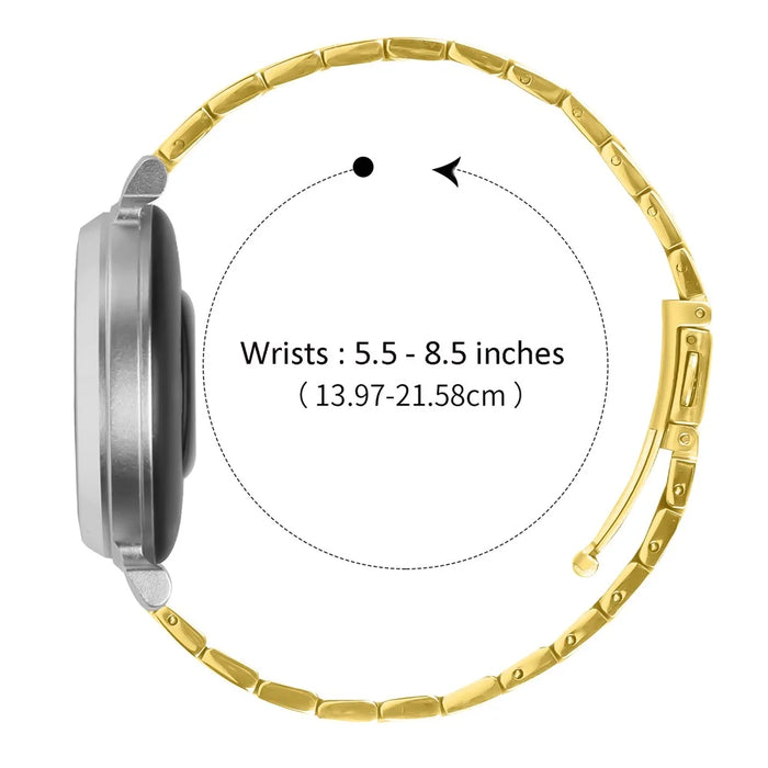Bat Design Electroplate Color Watch Strap for Garmin Lily 2 Stainless Steel Adjustable Band with Folding Clasp - Gold - 5