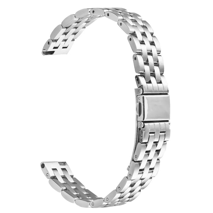 Slim 5-Bead Watch Band for Garmin Lily 2 Stainless Steel Silver Strap - 1