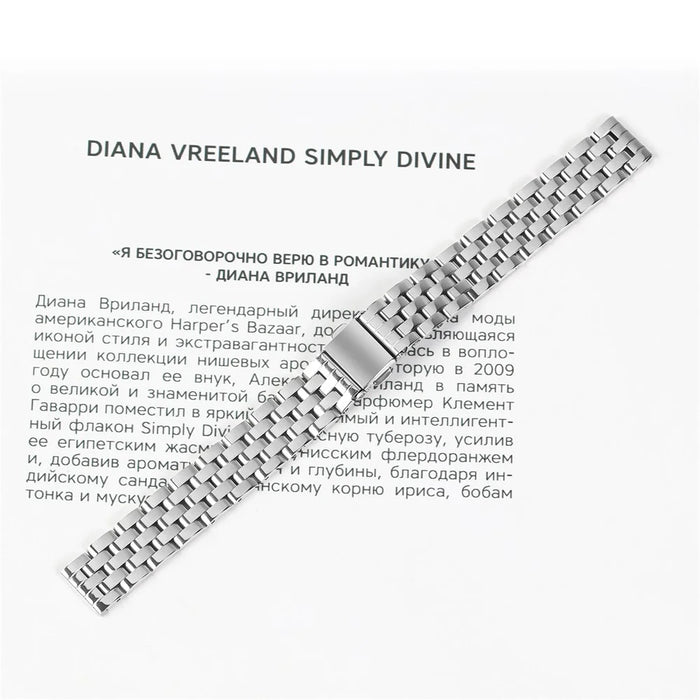 Slim 5-Bead Watch Band for Garmin Lily 2 Stainless Steel Silver Strap - 4