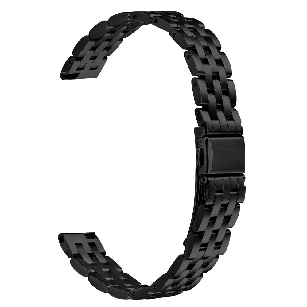 For Garmin Lily 2 Watch Band Slim Five-Bead Stainless Steel Black Strap - 1