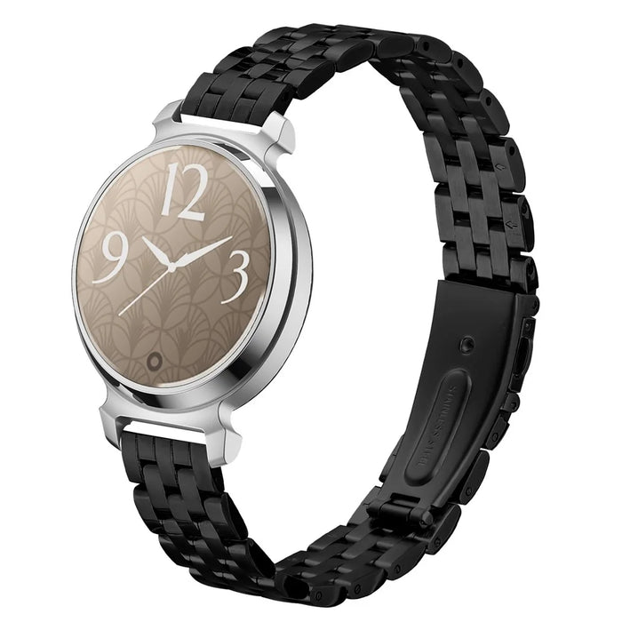 For Garmin Lily 2 Watch Band Slim Five-Bead Stainless Steel Black Strap - 2