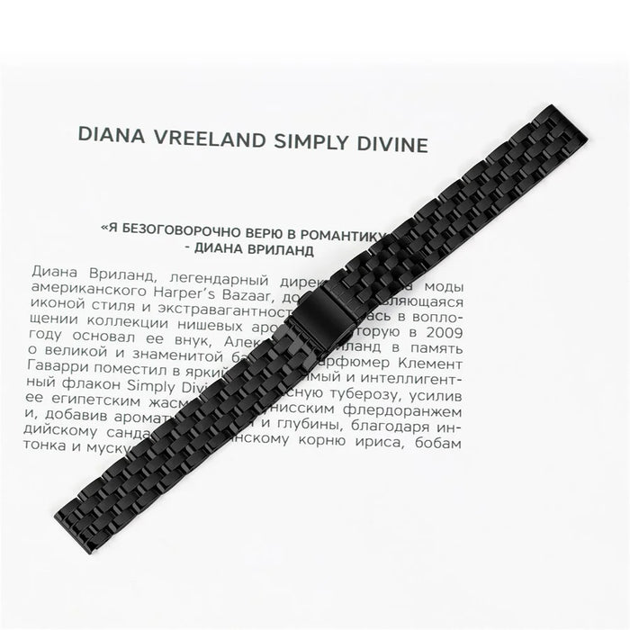 For Garmin Lily 2 Watch Band Slim Five-Bead Stainless Steel Black Strap - 4