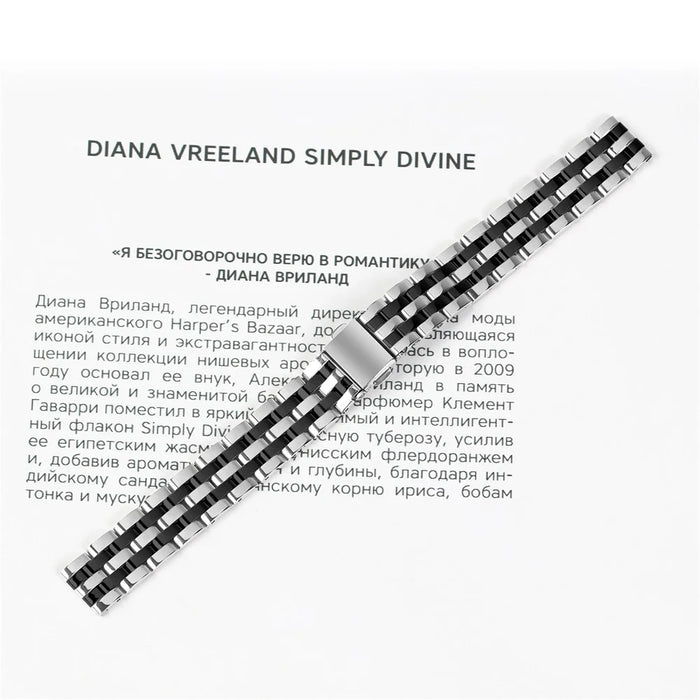 Slim 5-Bead Watch Band For Garmin Lily 2 Stainless Steel Strap - Silver / Black - 4