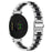 For Garmin Lily 2 Electroplate Color Stainless Steel Watch Band Three-Bead Replacement Strap - Black Splicing - 1