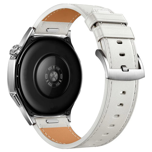 22mm Quick Release Strap for Huawei Watch GT 6 / 6 Pro / 5 46mm / Xiaomi Watch S4 / Garmin Vivoactive 4 Thread Stitching Genuine Leather Watch Band - White - 1