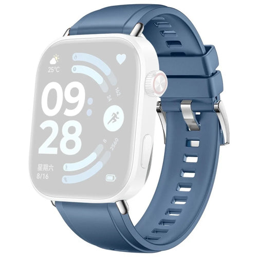 Silicone Watch Band for Xiaomi Smart Band 10 Pro / 9 Pro / 8 Pro / Redmi Watch 6 / 5 / 4 Replacement Strap Quick Release Button Design - Blue - 1