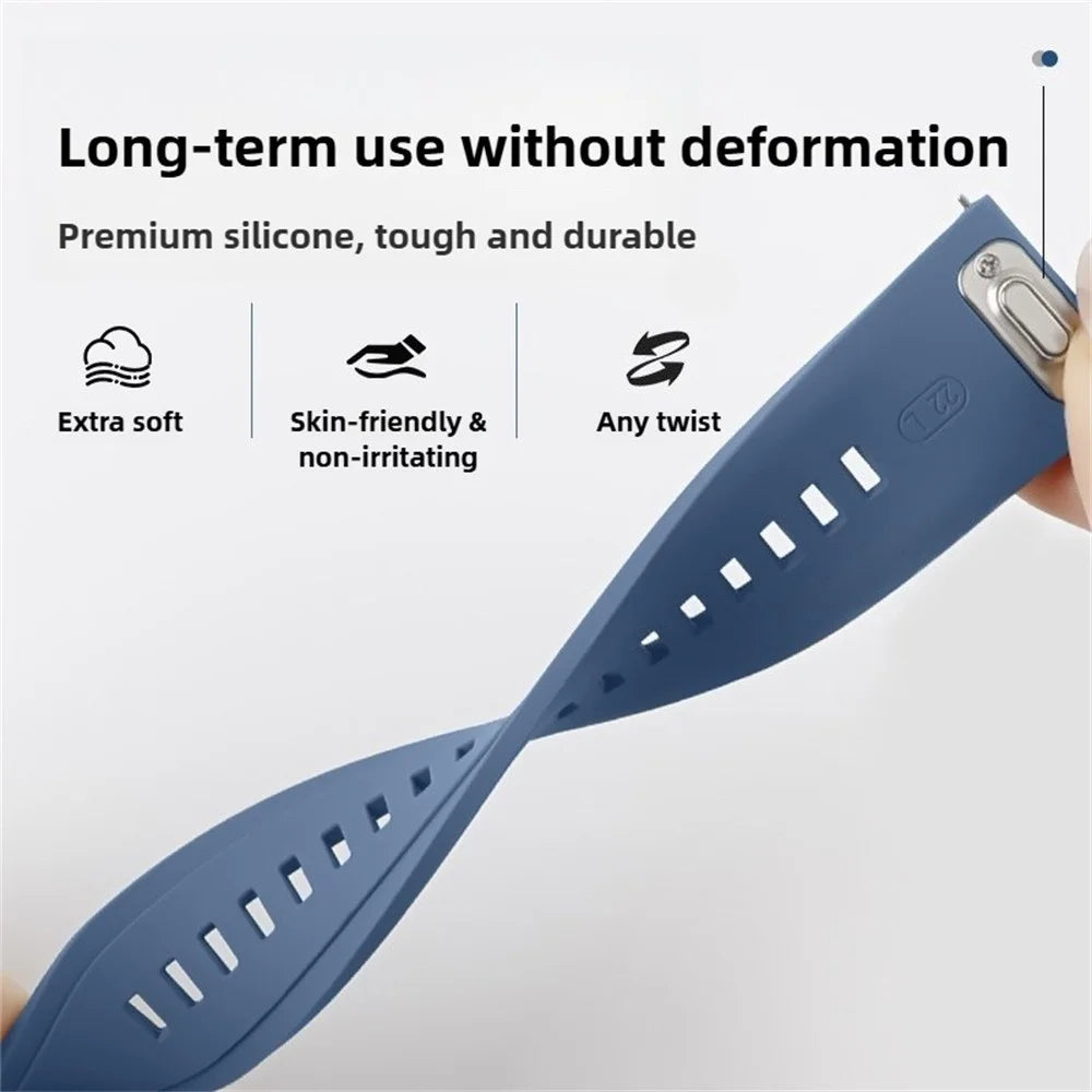 Silicone Watch Band for Xiaomi Smart Band 10 Pro / 9 Pro / 8 Pro / Redmi Watch 6 / 5 / 4 Replacement Strap Quick Release Button Design - Blue - 4