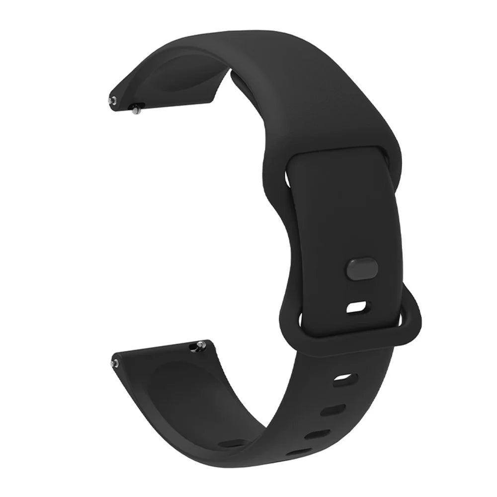 Silicone Watchband Adjustable Wrist Strap 20mm for Samsung Huawei Amazfit Smart Watch - Black - 1