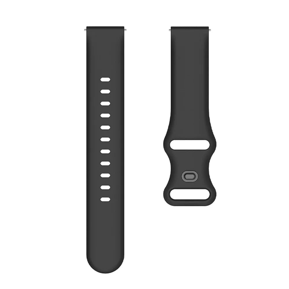 Silicone Watchband Adjustable Wrist Strap 20mm for Samsung Huawei Amazfit Smart Watch - Black - 3