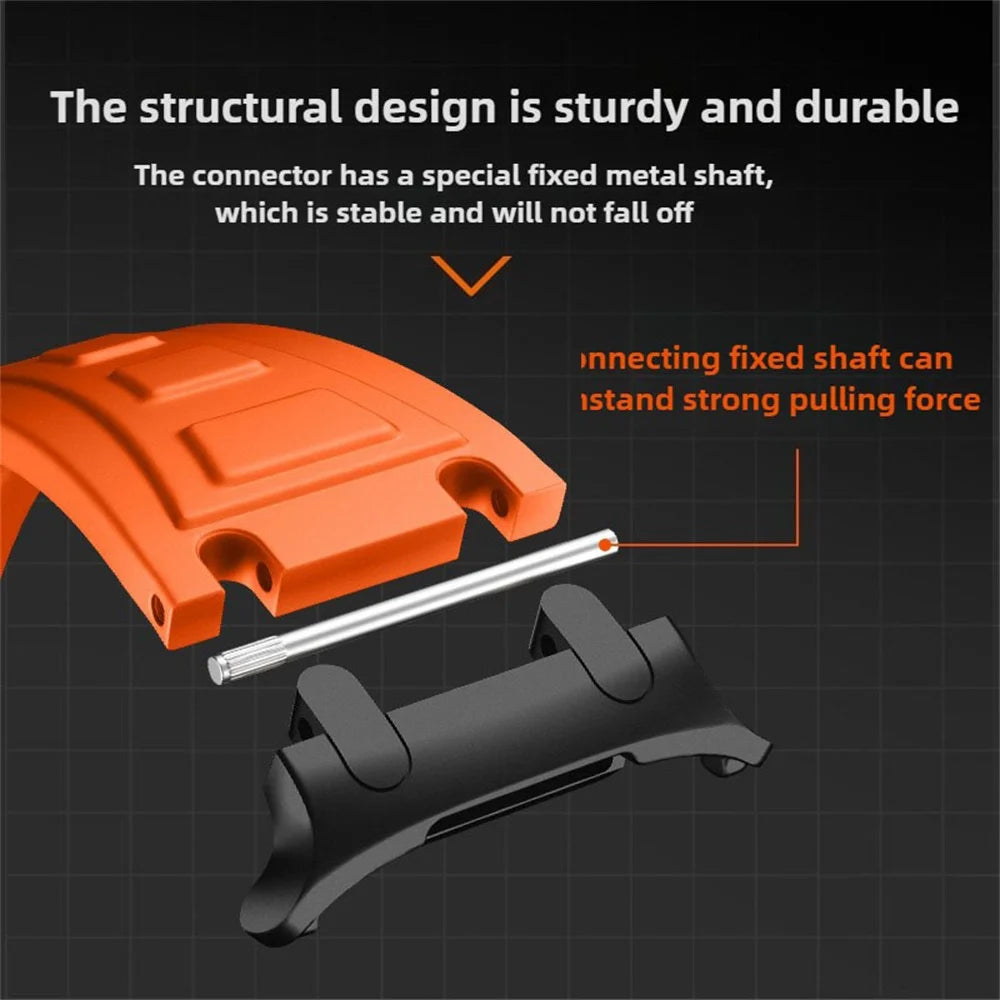 For Samsung Galaxy Watch Ultra2 47mm / Watch Ultra (2025) 47mm / Watch Ultra 47mm Armor Silicone Watch Band Adjustable Strap Durable Protection - Orange - 3