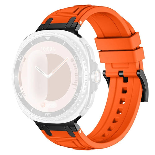Armor Silicone Watch Band for Samsung Galaxy Watch8 44mm / 40mm / 8 Classic 46mm Adjustable Strap Durable Protection - Orange - 1