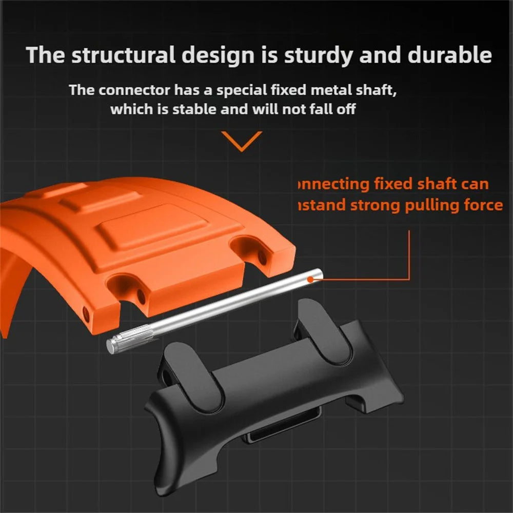 Armor Silicone Watch Band for Samsung Galaxy Watch8 44mm / 40mm / 8 Classic 46mm Adjustable Strap Durable Protection - Orange - 5