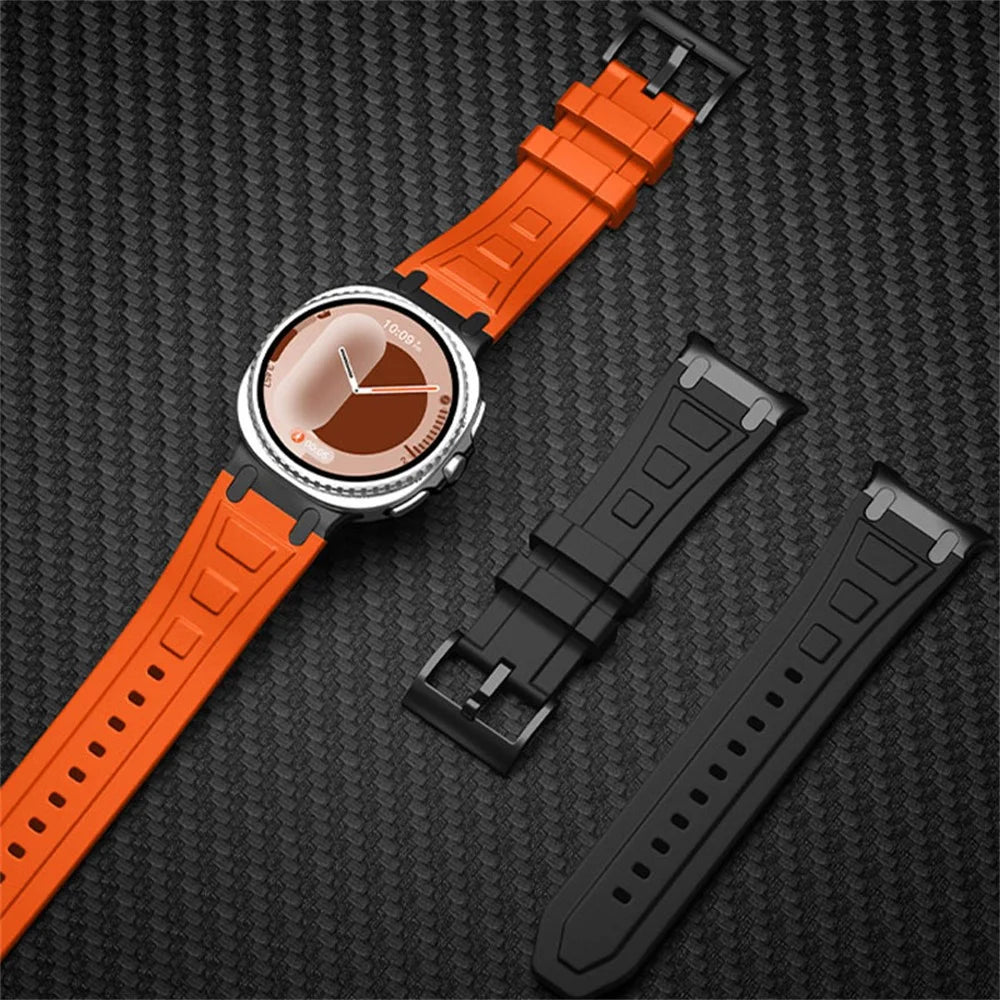 Armor Silicone Watch Band for Samsung Galaxy Watch8 44mm / 40mm / 8 Classic 46mm Adjustable Strap Durable Protection - Orange - 6