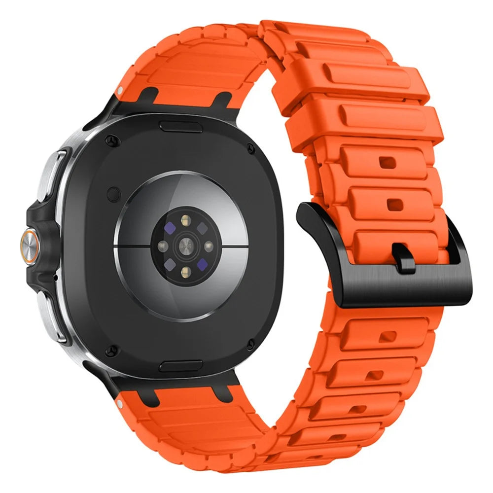 Thickened Silicone Strap for Samsung Galaxy Watch8 44mm / 40mm / 8 Classic 46mm Watch Band - Orange - 1