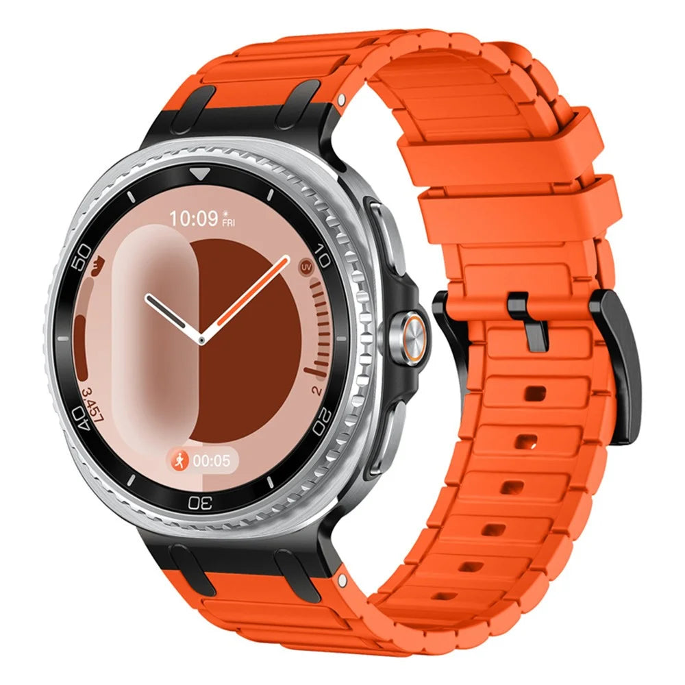 Thickened Silicone Strap for Samsung Galaxy Watch8 44mm / 40mm / 8 Classic 46mm Watch Band - Orange - 2