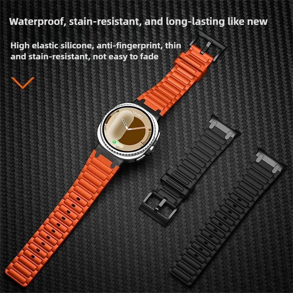 Thickened Silicone Strap for Samsung Galaxy Watch8 44mm / 40mm / 8 Classic 46mm Watch Band - Orange - 4