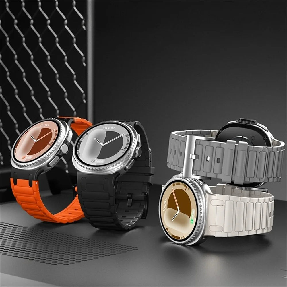 Thickened Silicone Strap for Samsung Galaxy Watch8 44mm / 40mm / 8 Classic 46mm Watch Band - Orange - 6