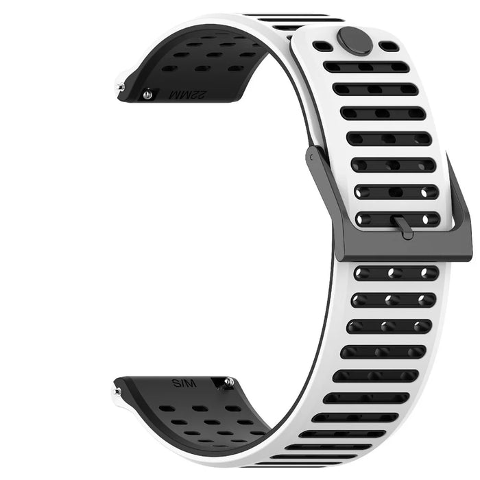 For Suunto Vertical 2 Dual Color Silicone Band Multi Hole Design Adjustable Watch Strap - White  /  Black - 3