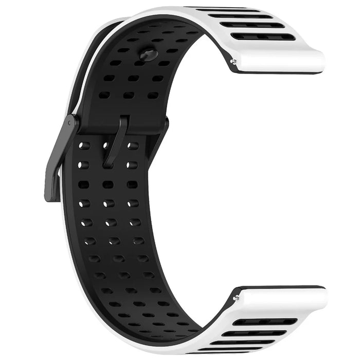 For Suunto Vertical 2 Dual Color Silicone Band Multi Hole Design Adjustable Watch Strap - White  /  Black - 4
