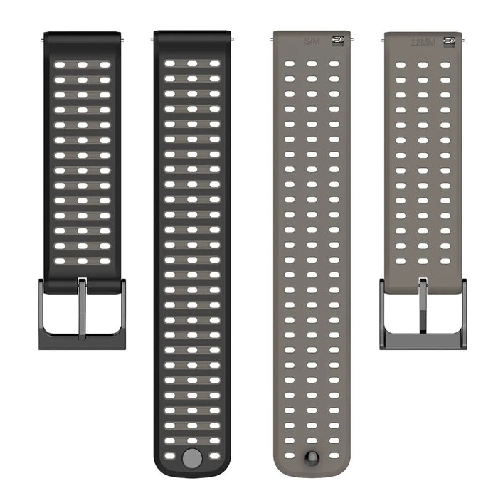 For Suunto Vertical 2 Dual Color Silicone Band Multi Hole Design Adjustable Watch Strap - White  /  Black - 5