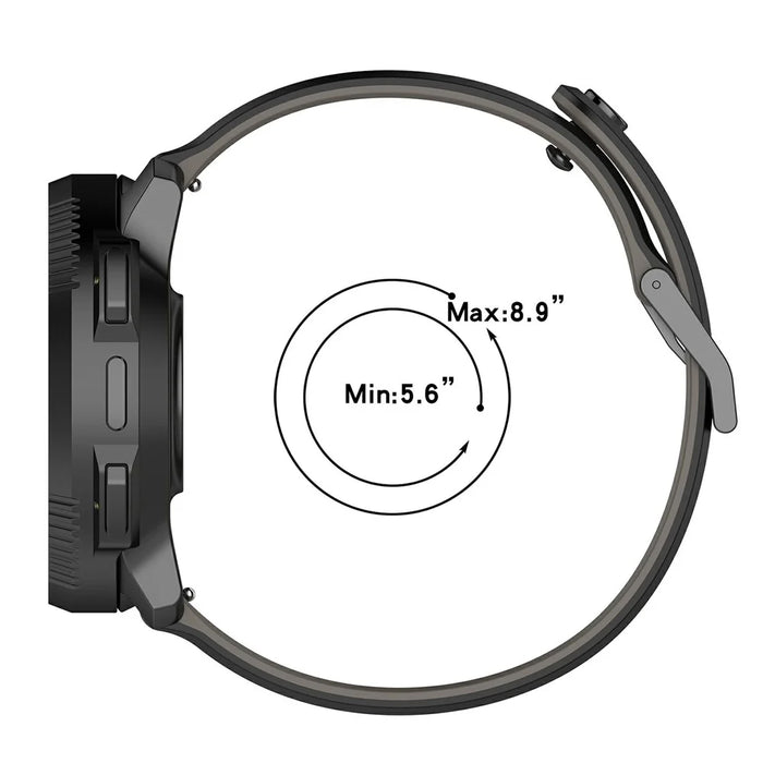 For Suunto Vertical 2 Dual Color Silicone Band Multi Hole Design Adjustable Watch Strap - White  /  Black - 6