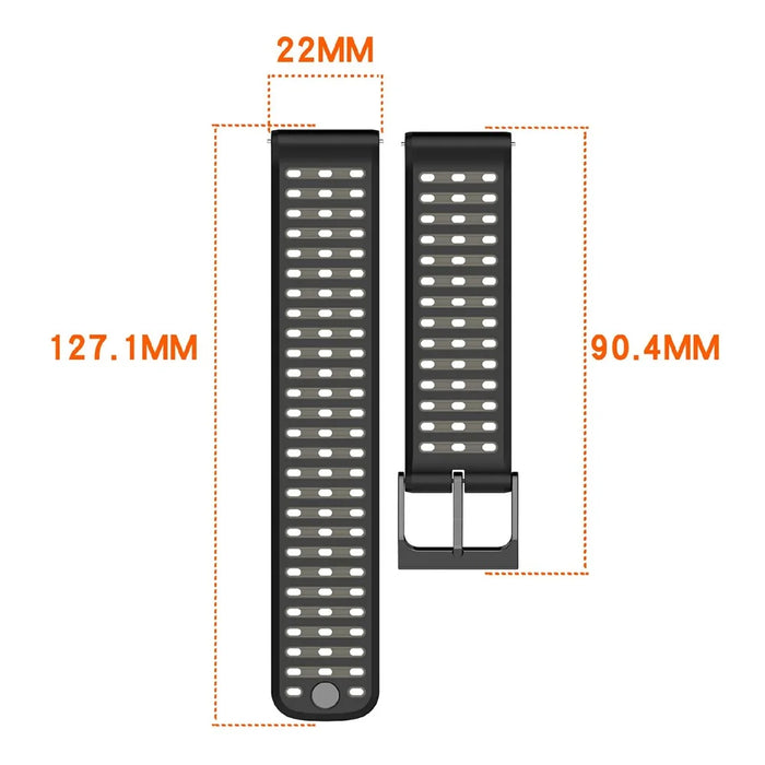 For Suunto Vertical 2 Dual Color Silicone Band Multi Hole Design Adjustable Watch Strap - White  /  Black - 7