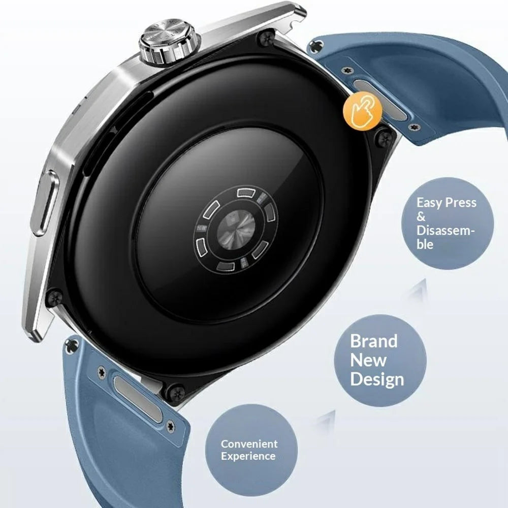 22mm Watch Band For Huawei Watch GT 6  /  5 Pro  /  5 46mm Silicone Strap Quick Release Button - Black - 5