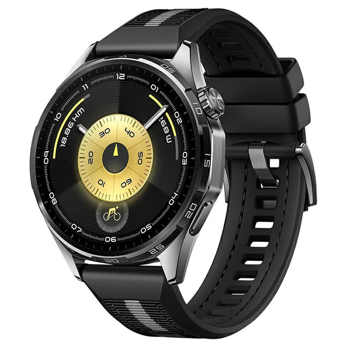 22mm Composite Nylon Silicone Band for Huawei Watch GT 6  /  5 Pro  /  5 46mm Quick Release Button Watch Strap - Black - 2