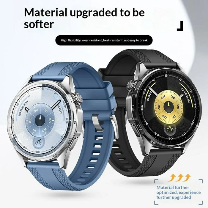 22mm Textured Fluorubber Strap for Huawei Watch GT 6  /  5 Pro  /  5 46mm Replacement Watch Band - Black - 4