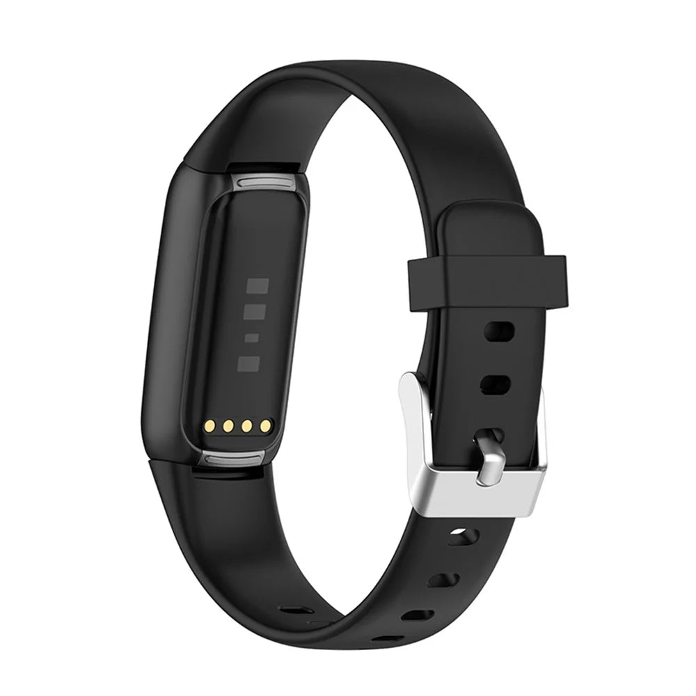 Silicone Smart Watch Strap Replacement Part for Fitbit Luxe, Size: L - Black - 1