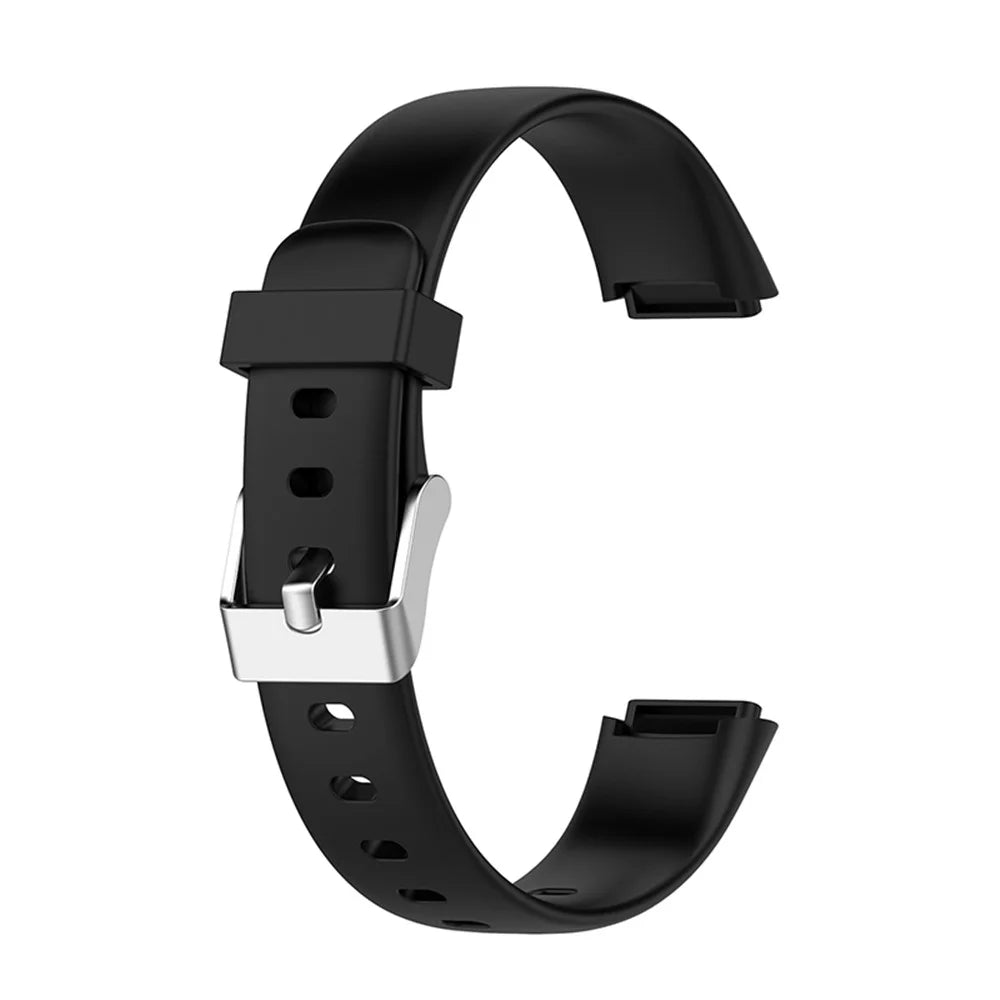 Silicone Smart Watch Strap Replacement Part for Fitbit Luxe, Size: L - Black - 3