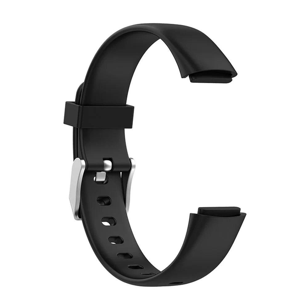 Silicone Smart Watch Strap Replacement Part for Fitbit Luxe, Size: L - Black - 4