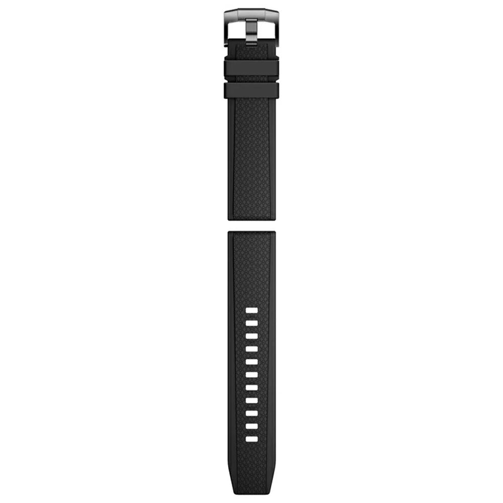 22mm Cross Textured Fluorubber Strap for Huawei Watch GT 6  /  5 Pro  /  5 46mm Replacement Watch Band - Black - 3