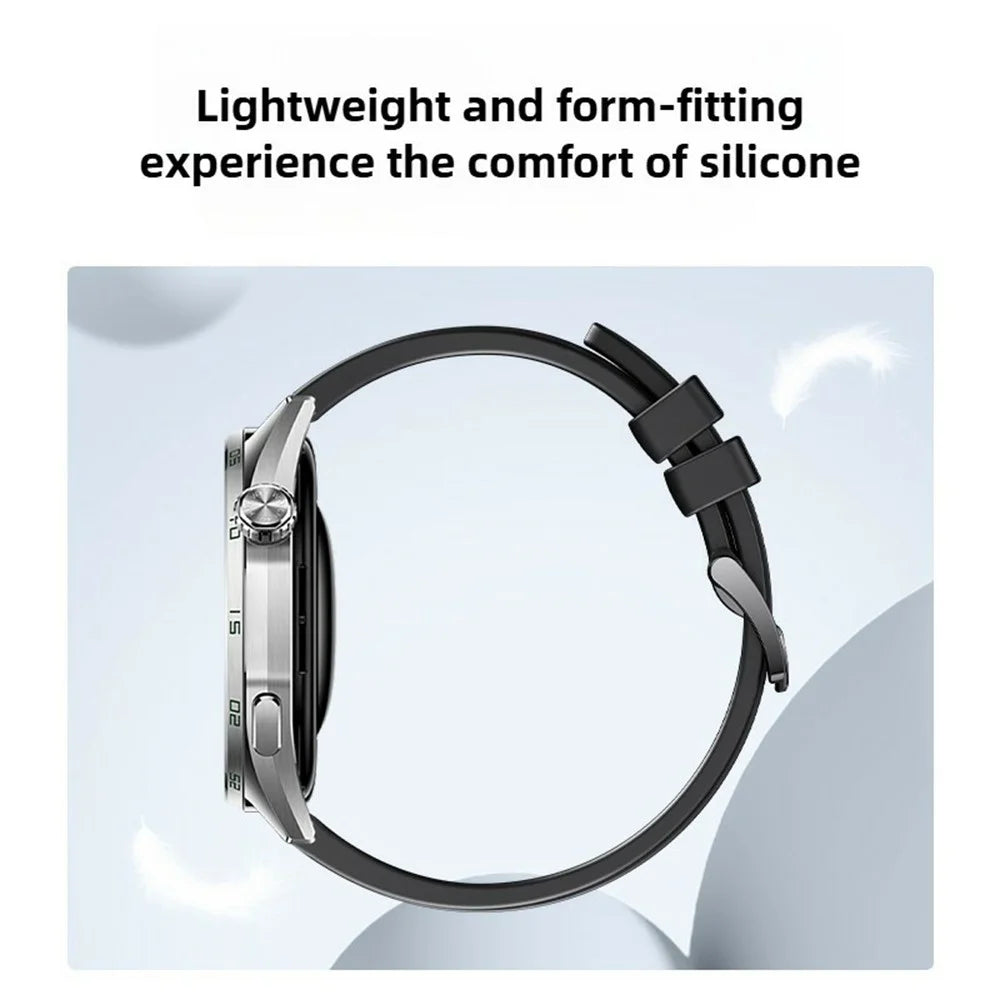 22mm Cross Textured Fluorubber Strap for Huawei Watch GT 6  /  5 Pro  /  5 46mm Replacement Watch Band - Black - 5