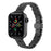 H-Style Slim Watch Strap for Apple Watch Ultra 3 2 1 49mm  /  Series 11 10 46mm  /  9 8 7 45mm  /  SE3 SE2 SE 6 5 4 44mm  /  3 2 1 42mm Butterfly Clasp Stainless Steel Band - Black - 2